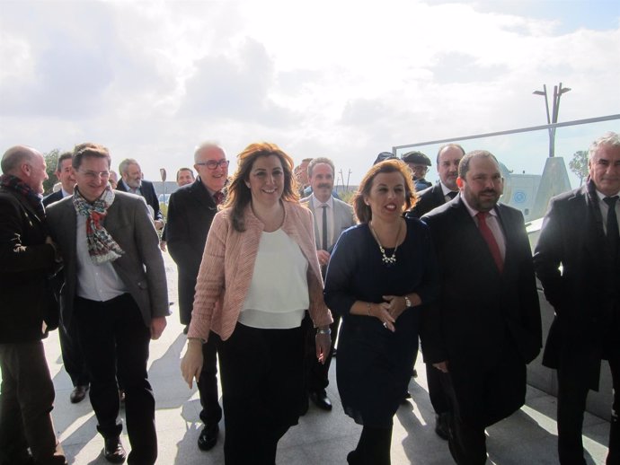 La presidenta de la Junta de Andalucía, Susana Díaz, entra en el PITA
