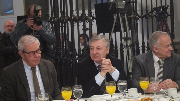 Emilio Pérez Touriño, José Blanco y José Luis Méndez Romeu (PSdeG)