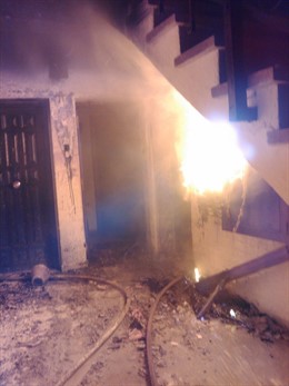 Aspecto que presenta el edificio siniestrado en Priego