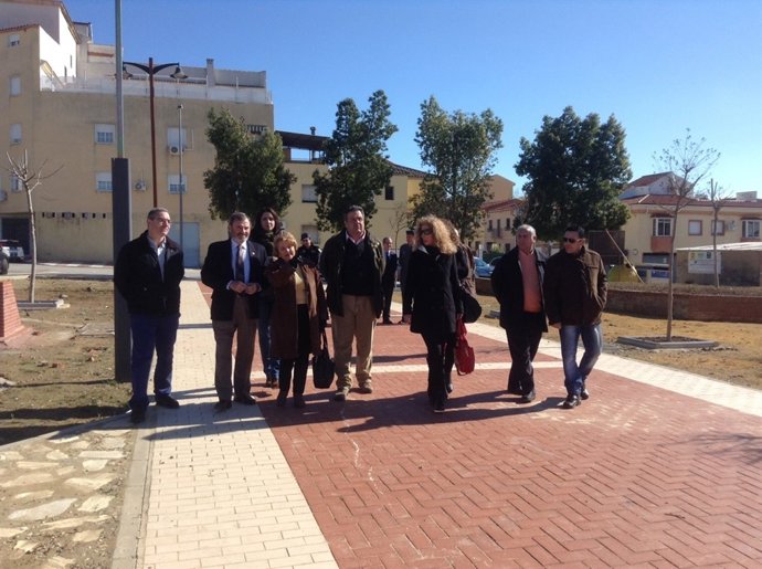 Lillo y Villar (2 y 3 i), en la visita a obras realizadas tras lluvias de 2012.