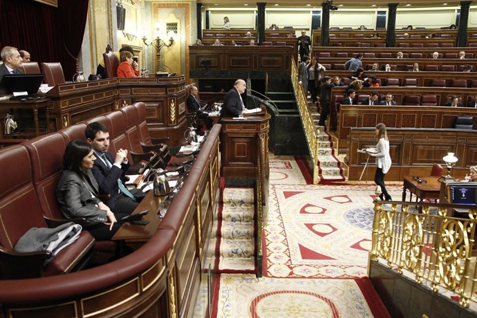 Emilio Olabarria hablando desde la tribuna del Congreso
