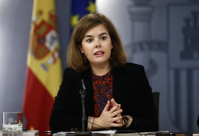 Soraya Santamaría tras el Consejo de Ministros