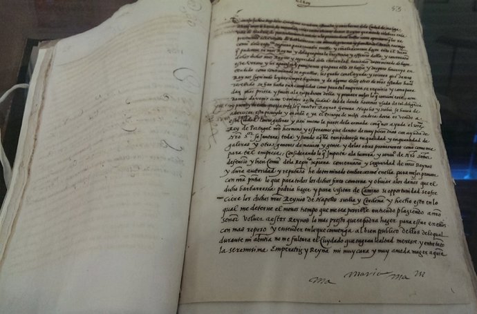 Documento del siglo XVI en el que aparece Barbarroja, en el Archivo Municipal