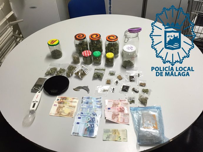 Material incautado por la Policía Local de Málaga