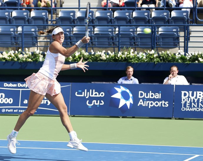 Garbiñe Muguruza en el torneo de Dubai
