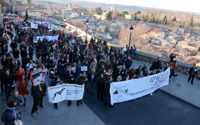 Manifestación contra Ley de Caza
