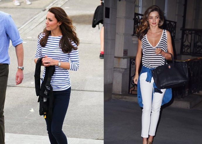 Miranda Kerr O KATE MIDELLTON PONEN DE MODA LAS CAMISETAS DE RAYAS 