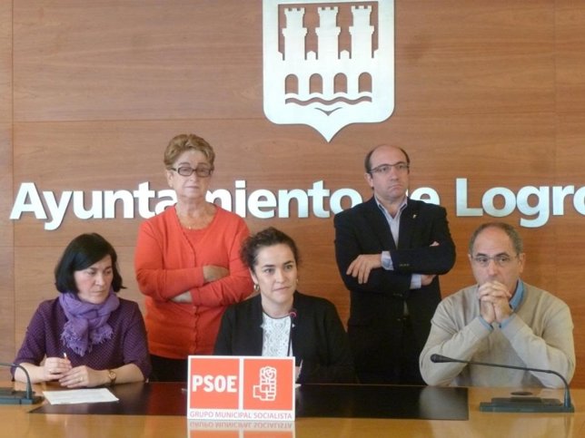Concejales del PSOE, en la rueda de prensa