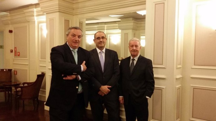 Alberto Zapatero (Anfel), José María Verdeguer (FECE) y Milán-Astray (Anged) 