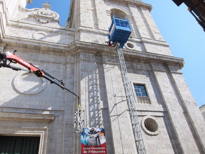 Inicio de las obras del ascensor de la catedral de Valladolid