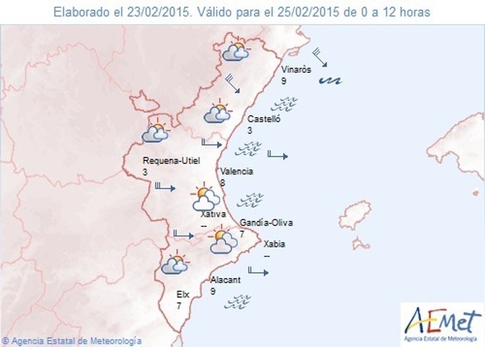 Predicción de este miércoles