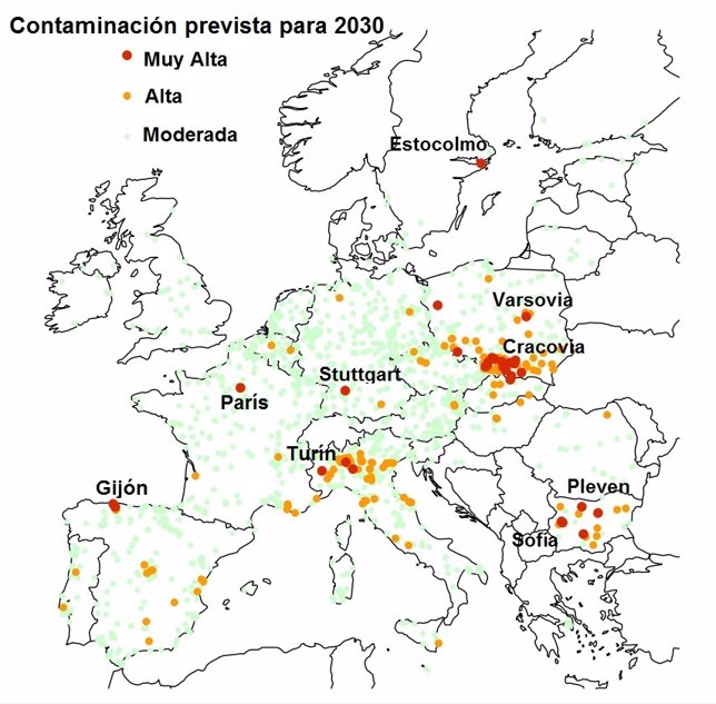 Las ciudades más contaminadas de Europa en 2030