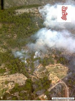 Imagen aérea del incendio en l'Orxa