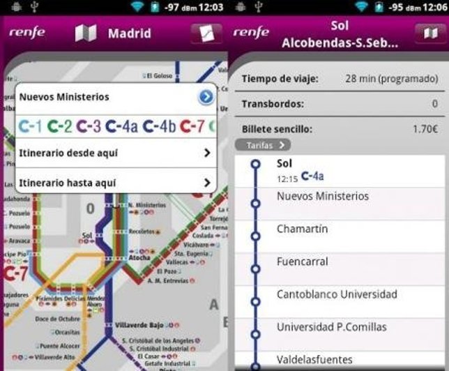 Imagen de la aplicación de Renfe