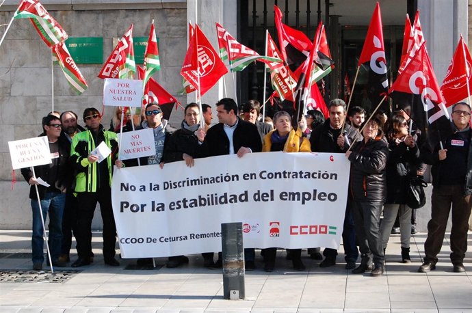 Concentración de trabajadores de Cetursa