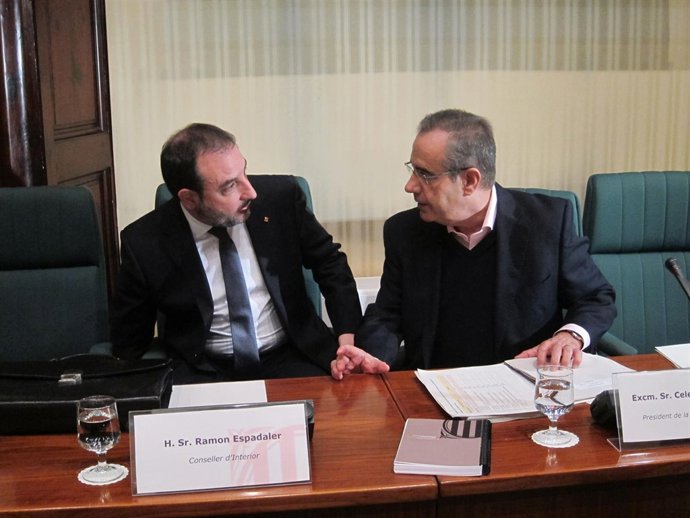 Conseller de Interior de la Generalitat Ramon Espadaler,Celestino Corbacho (PSC)