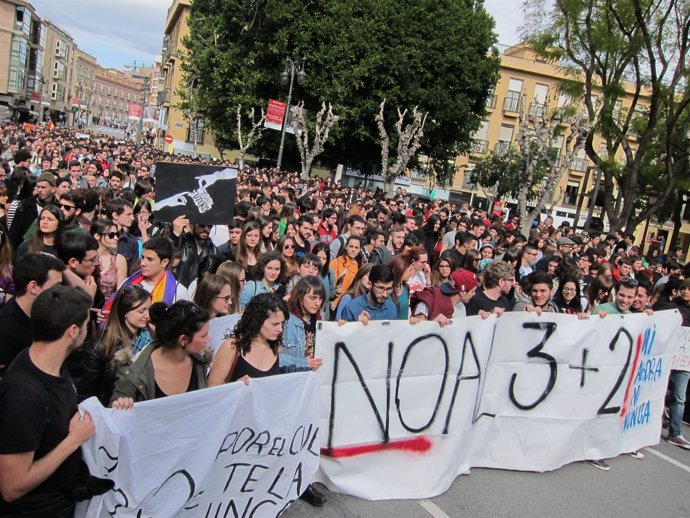 Imagen de la manifestación, en la plaza Camachos