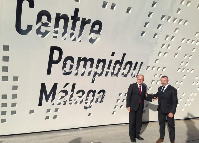 De la Torre y Alain Seban en el Centre Pompidou de Málaga