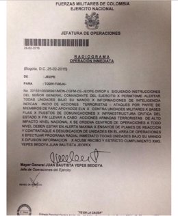 Documento filtrado por Alvaro Uribe