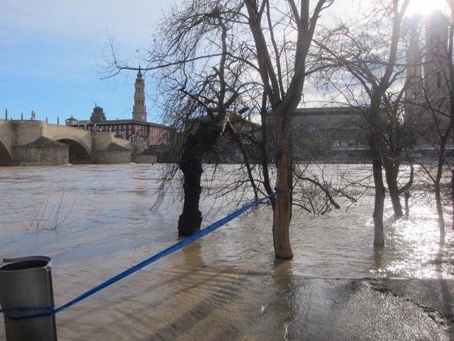 El Ebro, a la altura del Puente de Piedra