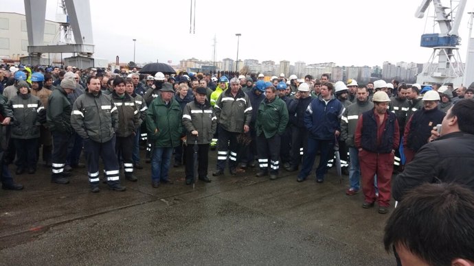 Protesta de trabajadores de auxiliares de Navantia en Ferrol.