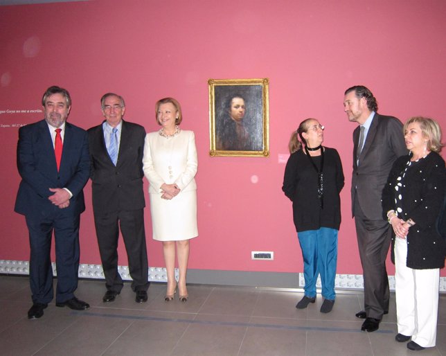 Autoridades junto al autorretrato de Francisco de Goya 