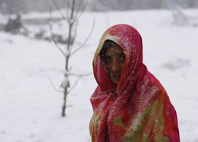 Nieve en Kabul, Afganistán