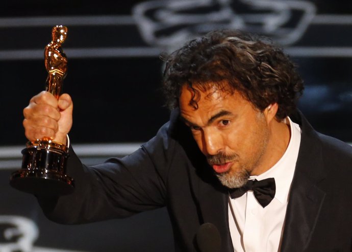 Director Alejandro Inarritu accepts the Oscar for Best Director for his film "Bi