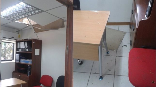 Oficina destrozada de un concejal de San Cristóbal Venezuela