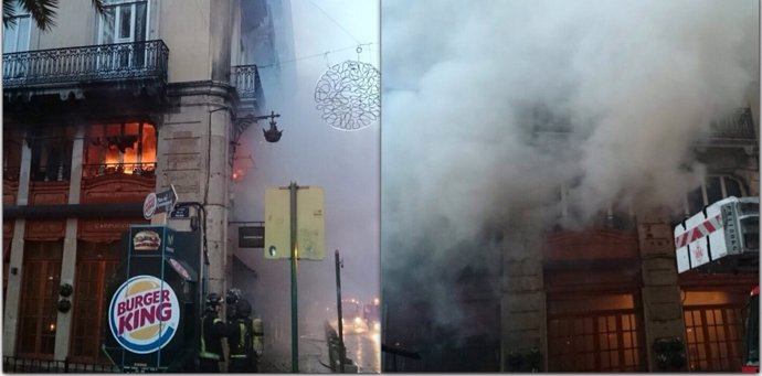 Incendio en la cafeteria 'Capuccino'