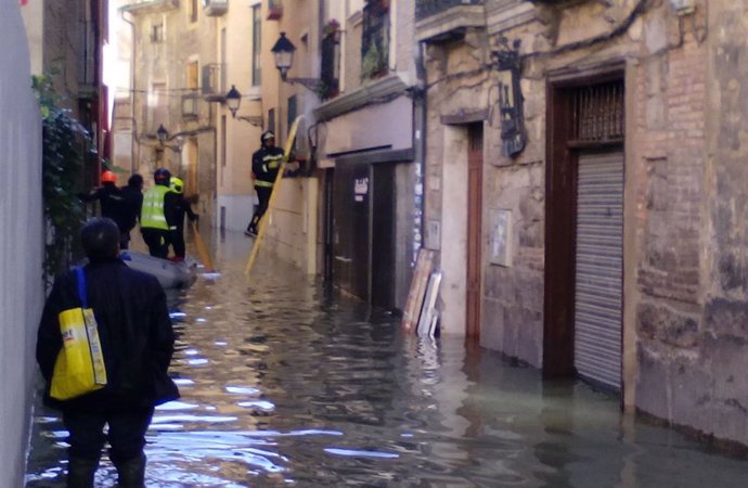 Inundación en Tudela.