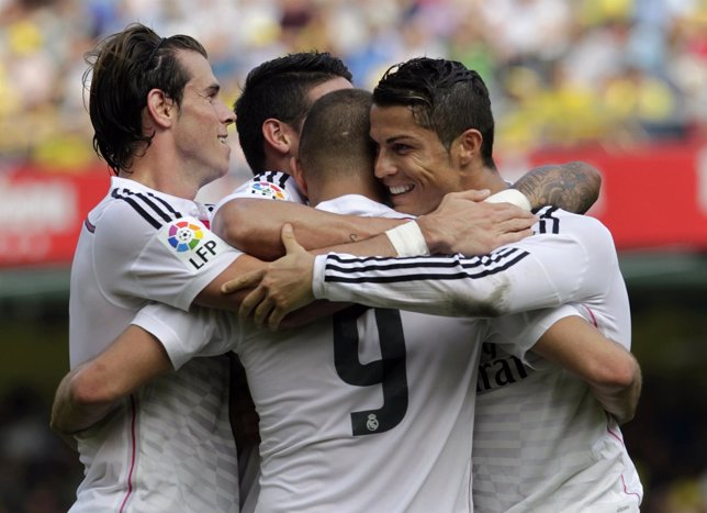 El Real Madrid celebra el triunfo ante el Villarreal