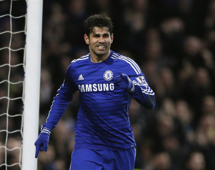 Diego Costa celebra un gol con el Chelsea