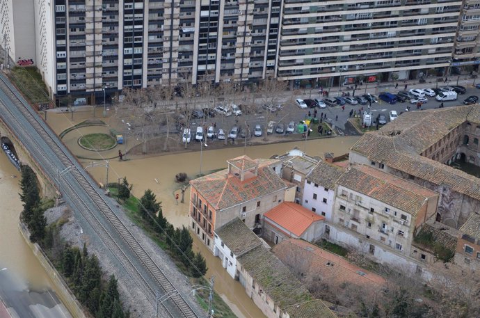 Imagen de la inundación en Tudela.