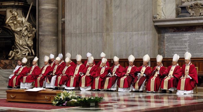 Cardinals attend a funeral service of the German cardinal Becker at the Vatican