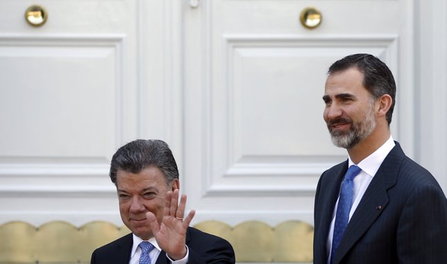 Presidente de Colombia,Juan Manuel Santos, y el Rey de España