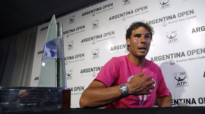 Spain's Rafael Nadal speaks during an interview with Reuters after he won the AT