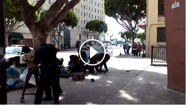 Persona sin hogar disparado por la policía en Los Ángeles