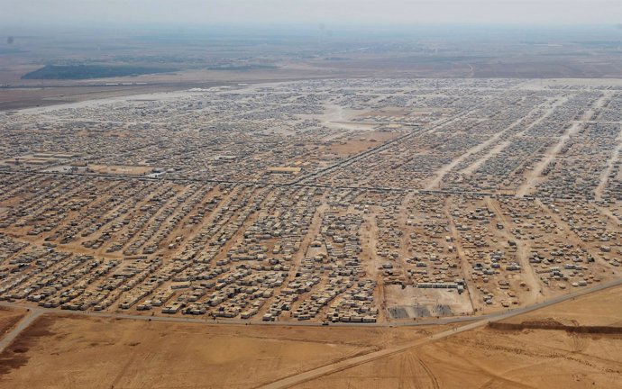 Vista aérea del campo de Zaatari