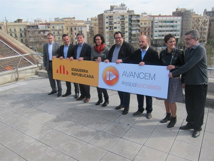 Marta Rovira (ERC) y Joan Ignasi Elena (Avancem) con candidatos municipales 