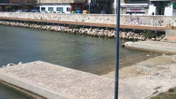 Desembocadura del río Guadalmedina en Málaga