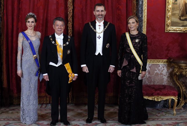 El Rey Felipe VI con Juan Manuel Santos 