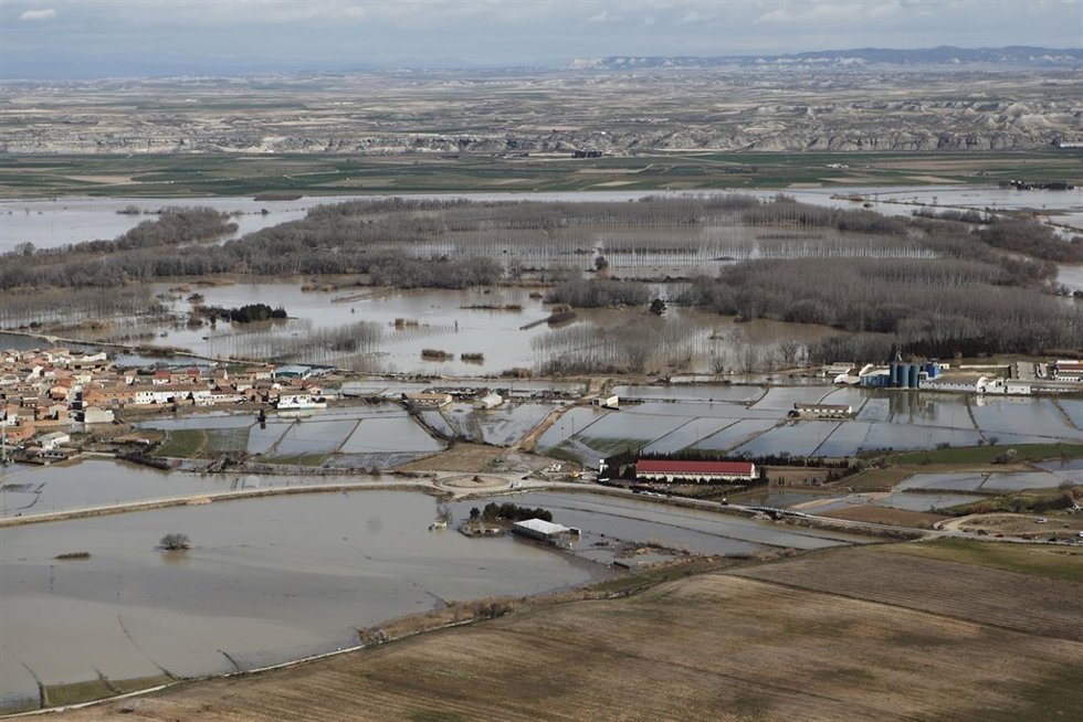 Crecida del Ebro a su paso por la provincia de Zaragoza