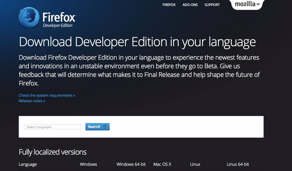 firefox developer edition 64 bit