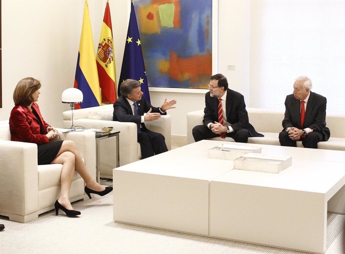 Juan Manuel Santos y Rajoy en La Moncloa