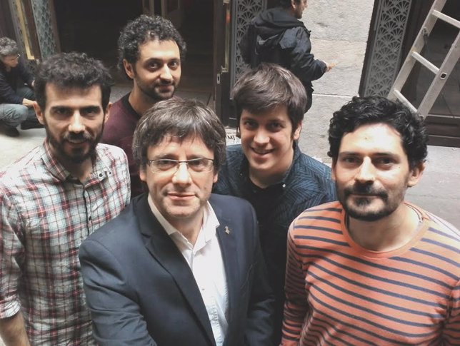 Els Amics de les Arts y el alcalde de Girona, Carles Puigdemont