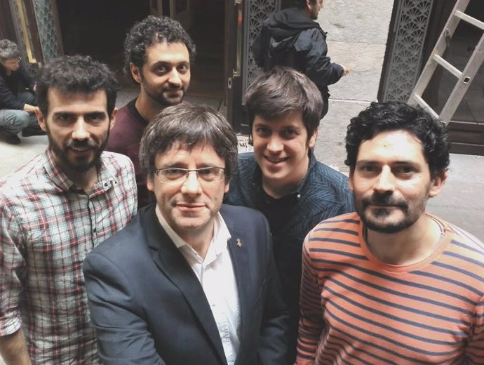 Els Amics de les Arts y el alcalde de Girona, Carles Puigdemont