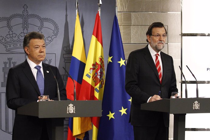 Juan Manuel Santos y Rajoy en la Moncloa