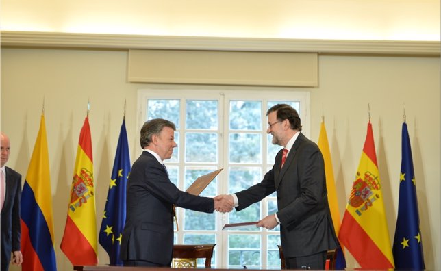 Juan Manuel Santos y Mariano Rajoy en Madrid