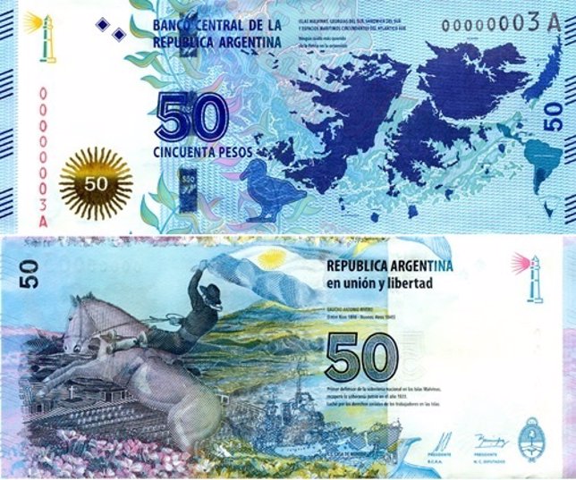 Nuevo billete de 50 pesos de Islas Malvinas